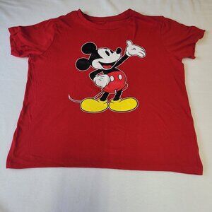 Disney Mickey Size XL T Shirt Youth Red Cotton Blend Short Sleeve